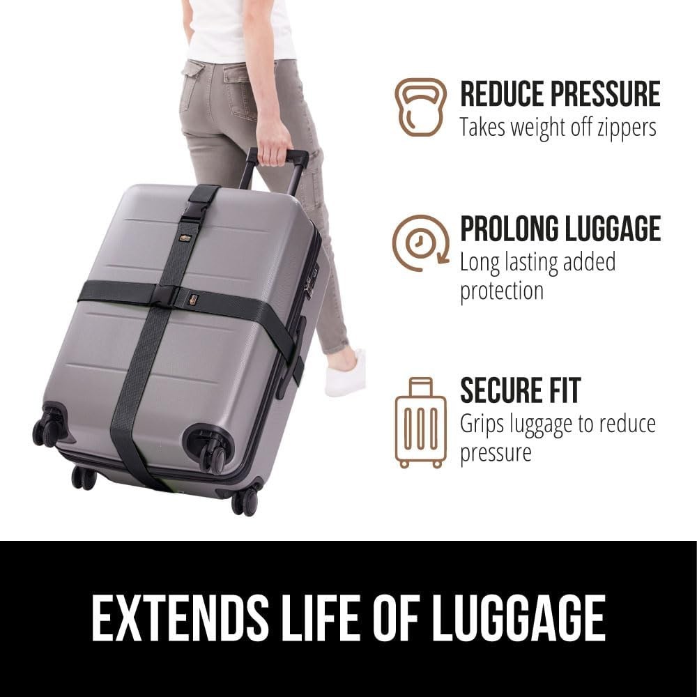 Black Adjustable Travel Straps 8 Pack