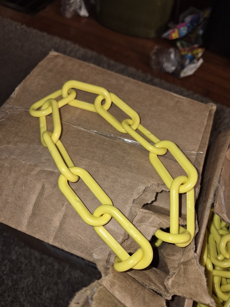 100 Ft. Plastic Chain Yellow 2" Links