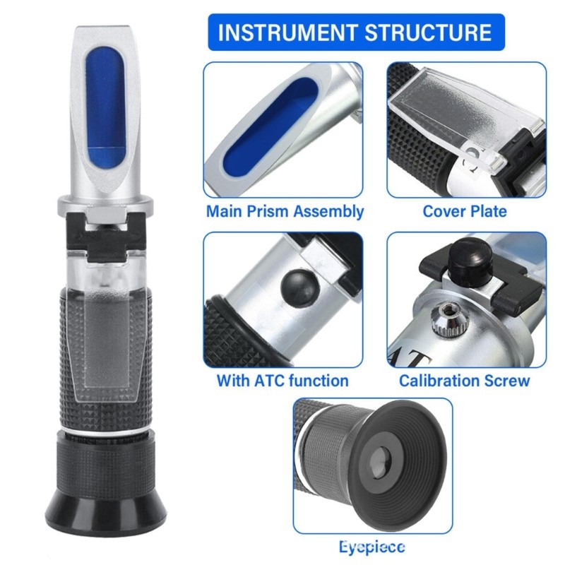 Permanent Aluminum Refractometer for Battery Electrolytic and Windshield Washer