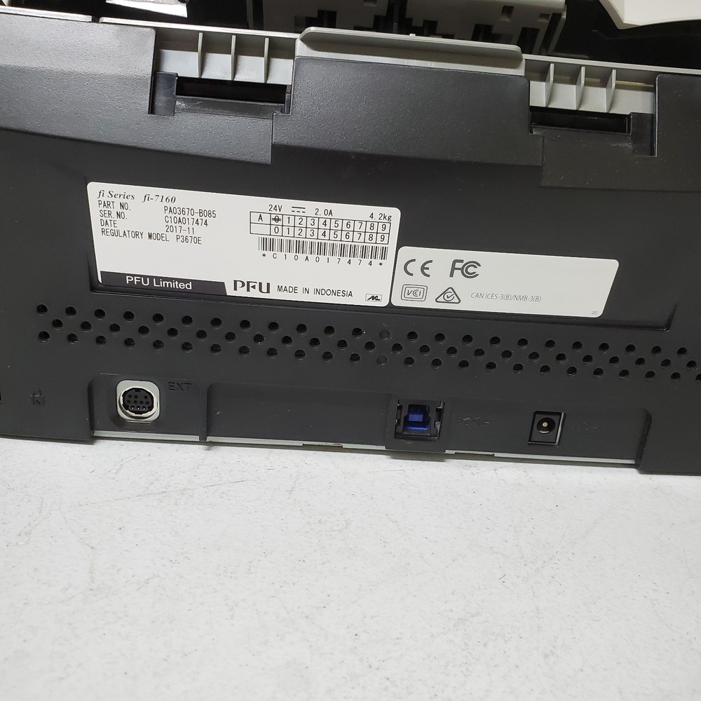 Fujitsu fi-7160 Color Document Scanner Duplex 17.1K Pgs NO ADAPTER MISSING INPUT