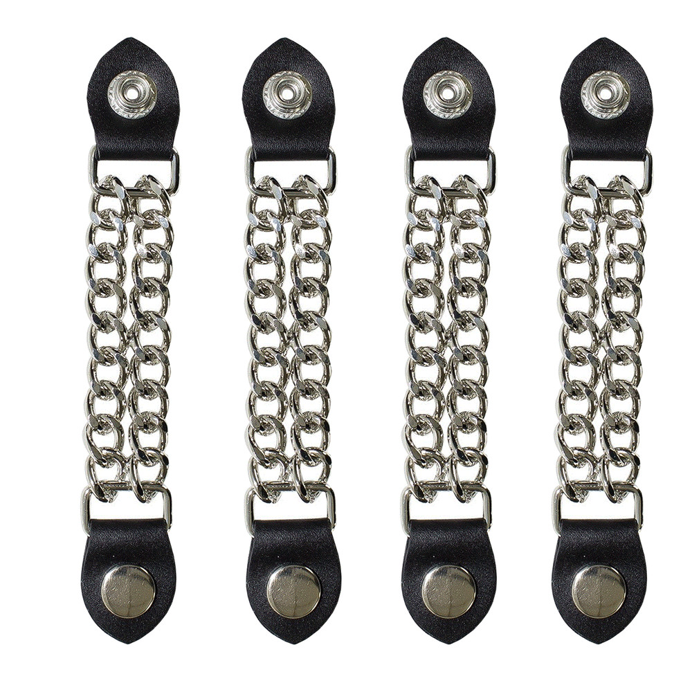 4 pc 6 1/2 Inch Motorcycle Vest Extenders Biker Plain