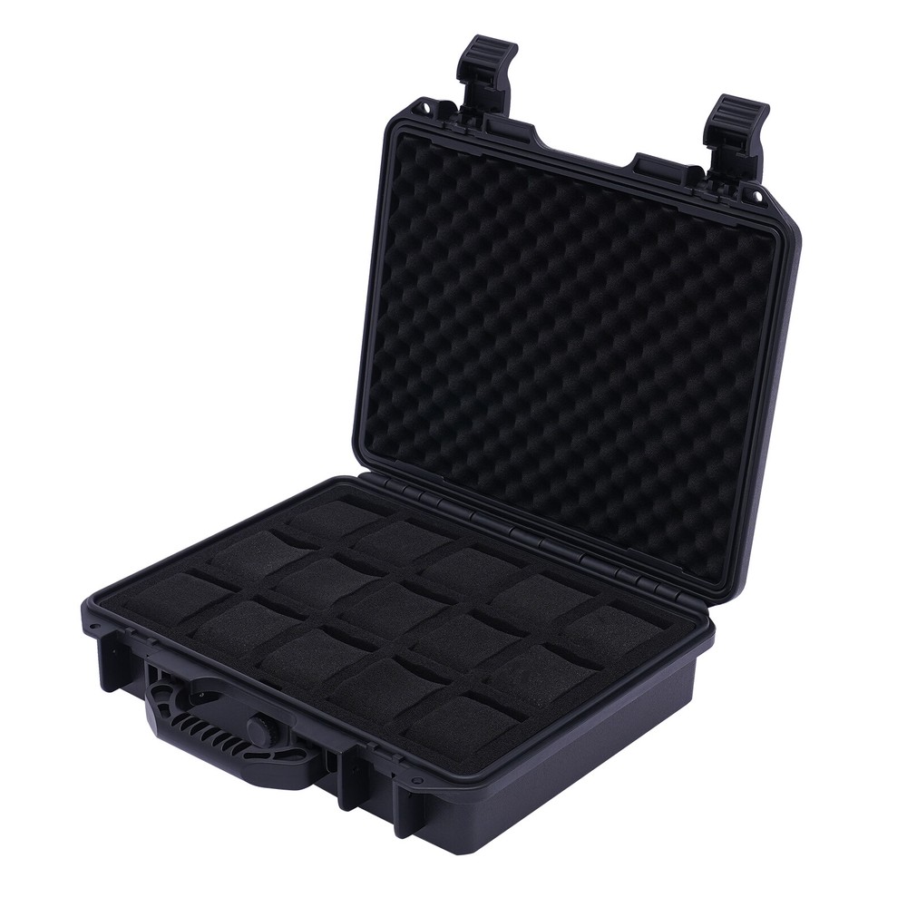 15 Slots Waterproof Plastic Suitcase Display Storage Case Watch Storage Box Case