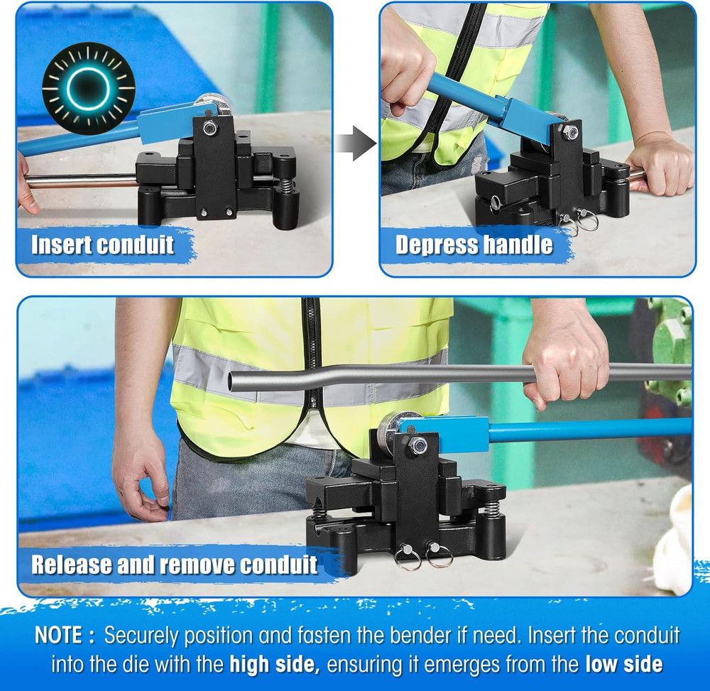 Conduit Offset Bender 2 in 1 - Both ½“& ¾” EMT Ensuring Precise and Efficient...