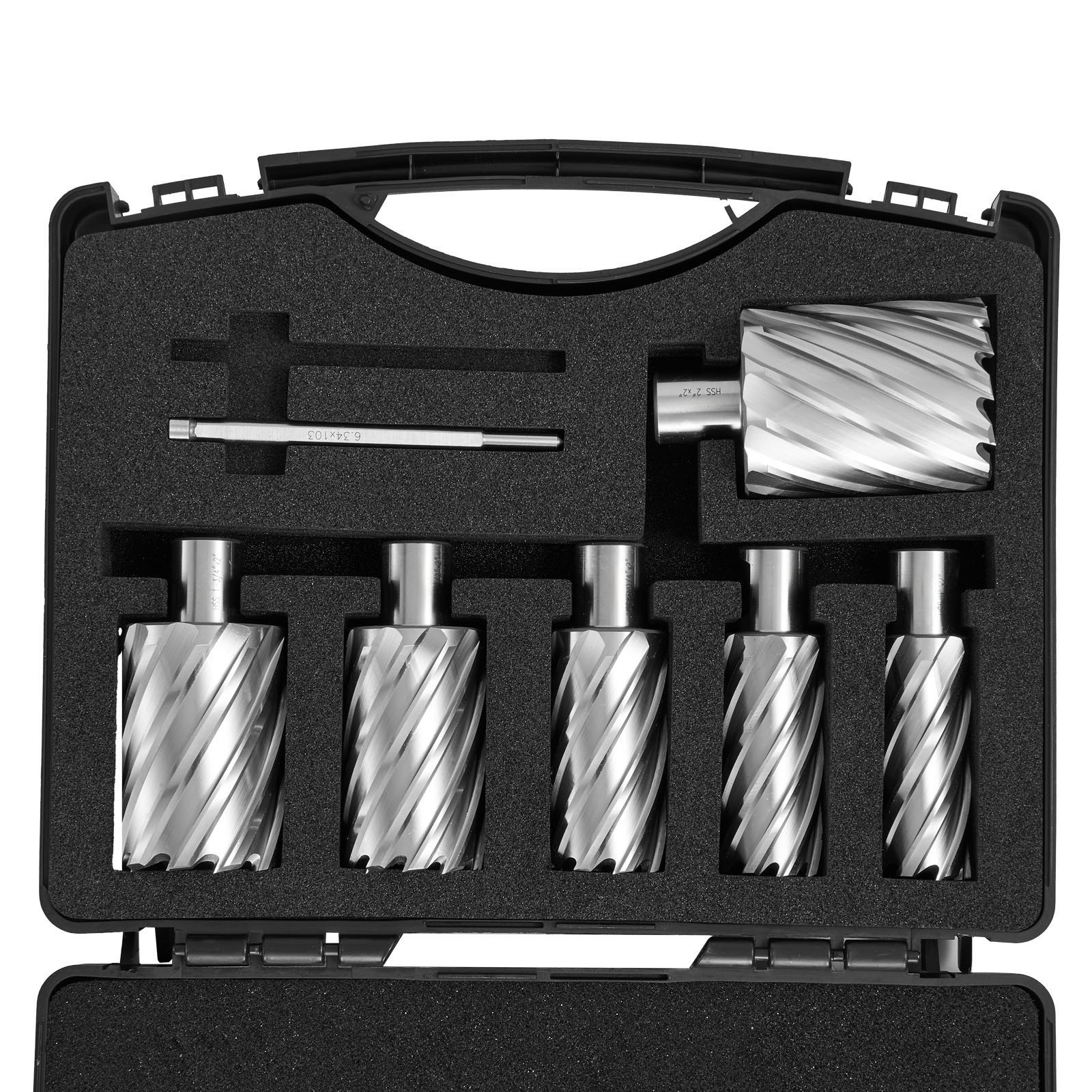 6 PCS Annular Cutter Set HSS Magnetic Drill Bits Weldon Shank 2" Depth