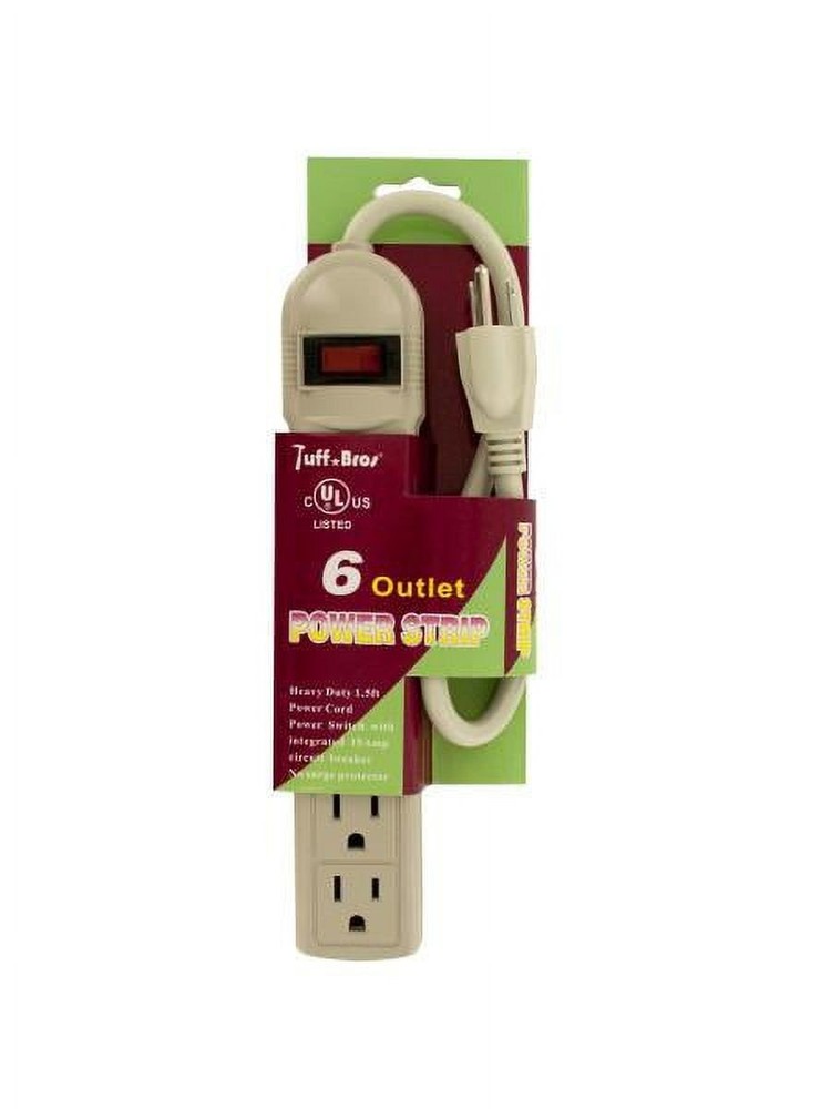 6 Outlet Power Strip Surge Protector Multi Socket Extension Cord