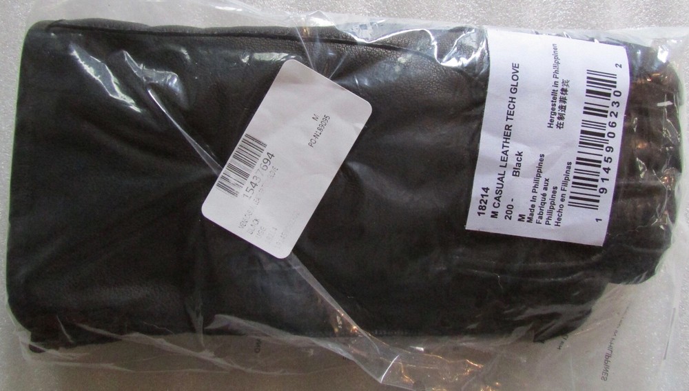 UGG Gloves Tech Smart Casual Leather Black Medium New $95