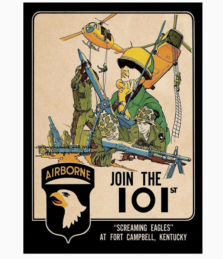 Vietnam War Paratrooper Recruitment Poster PHOTO 101st US Army Airborne