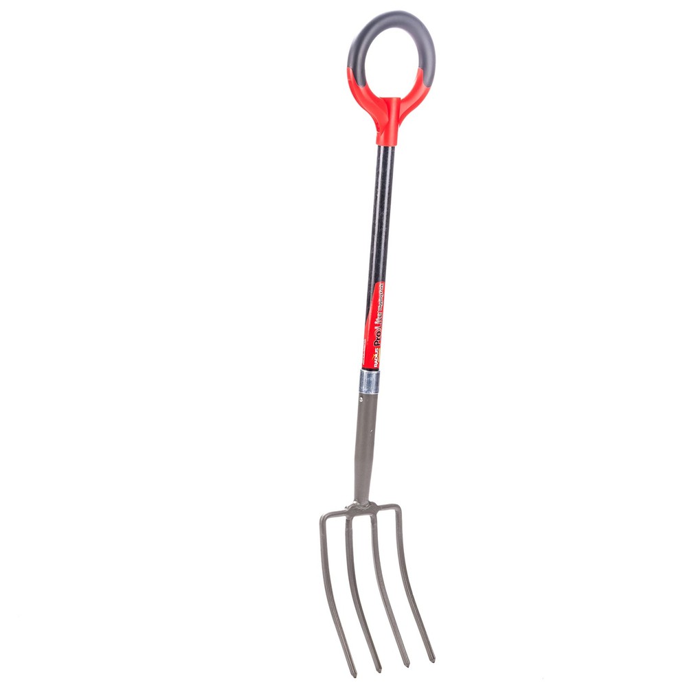 25311 -Lite Ergonomic Carbon Steel Digging Fork, Red