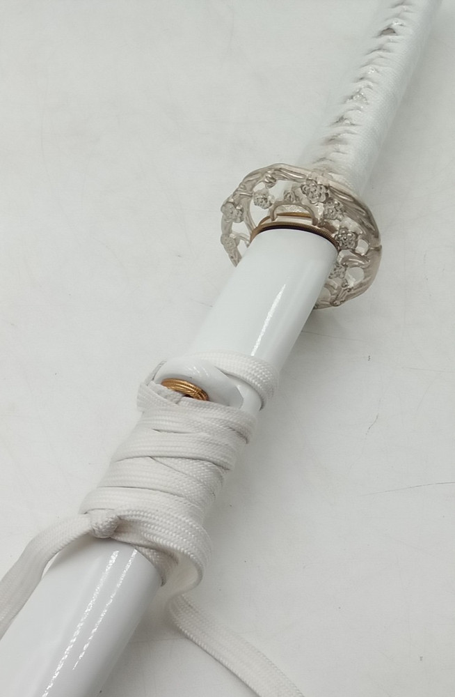 White Samurai Japanese Sword Hand Forged Light Rust