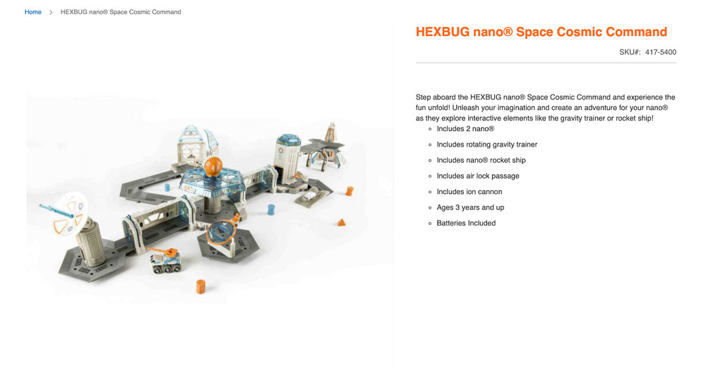 HEXBUG NANO SPACE COSMIC COMMAND Lot with 2 hex bugs
