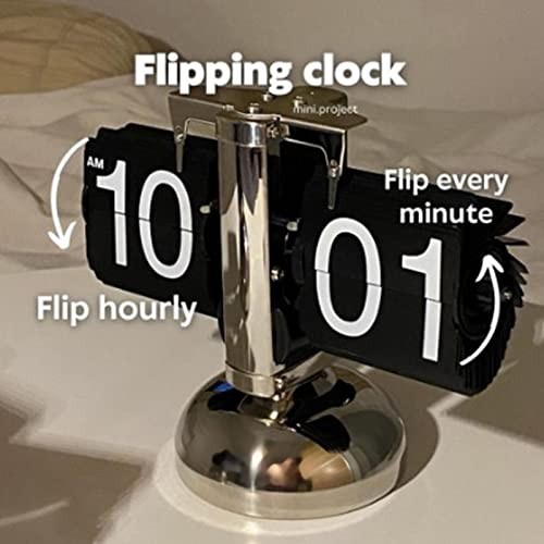 Retro Flip Clock, Cool Split Flap Display Desk Clock, Vintage Auto Flip Table