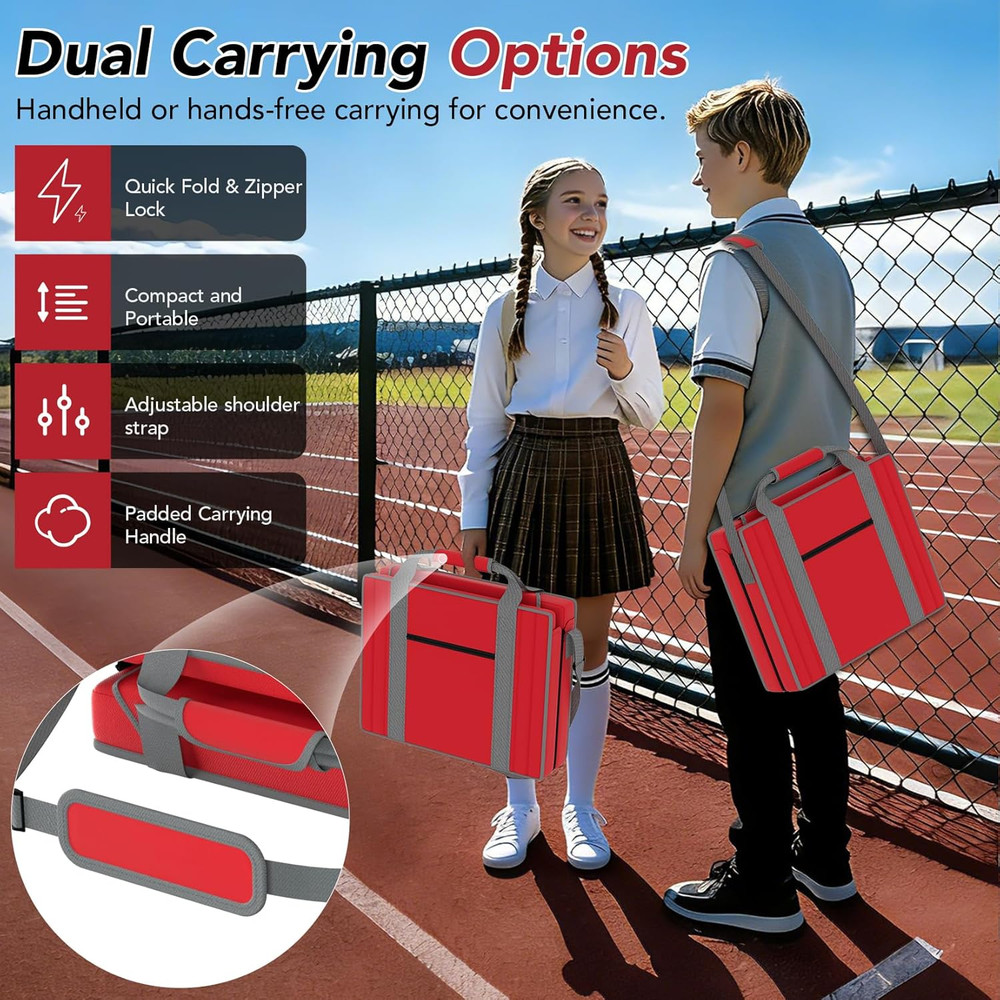 Stadium Seats with Back Support 1PACK Adjustable Bleacher Chairs with Back and C