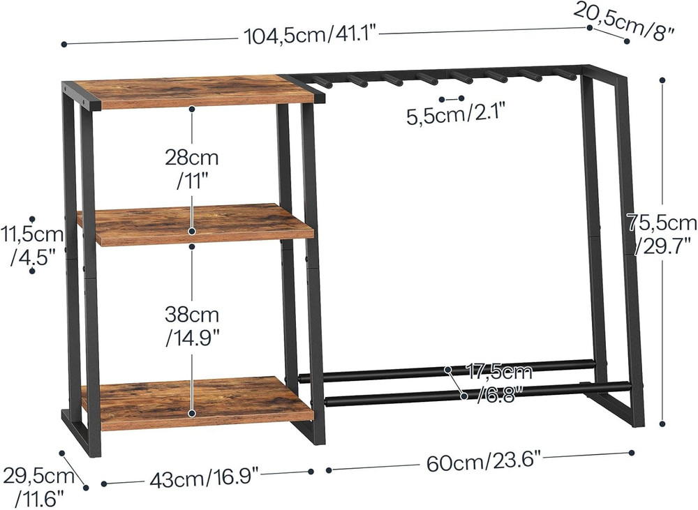 Guitar Stand, 3-Tier Guitar Rack with Adjustable Shelf for Record Player, Multi-