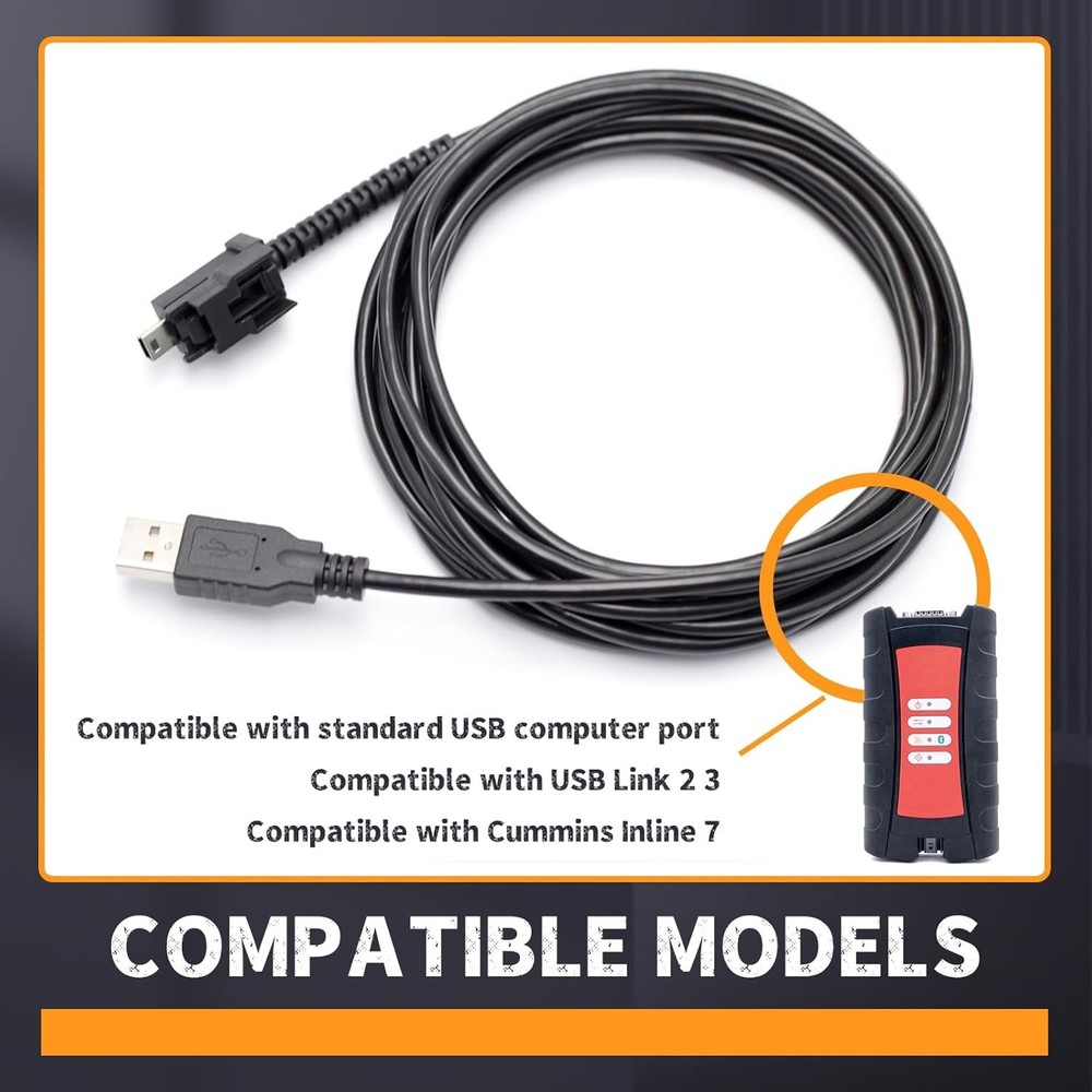 404032 USB Cable Replacement for Nexiq Link 2 3 Cummins Inline 7,...