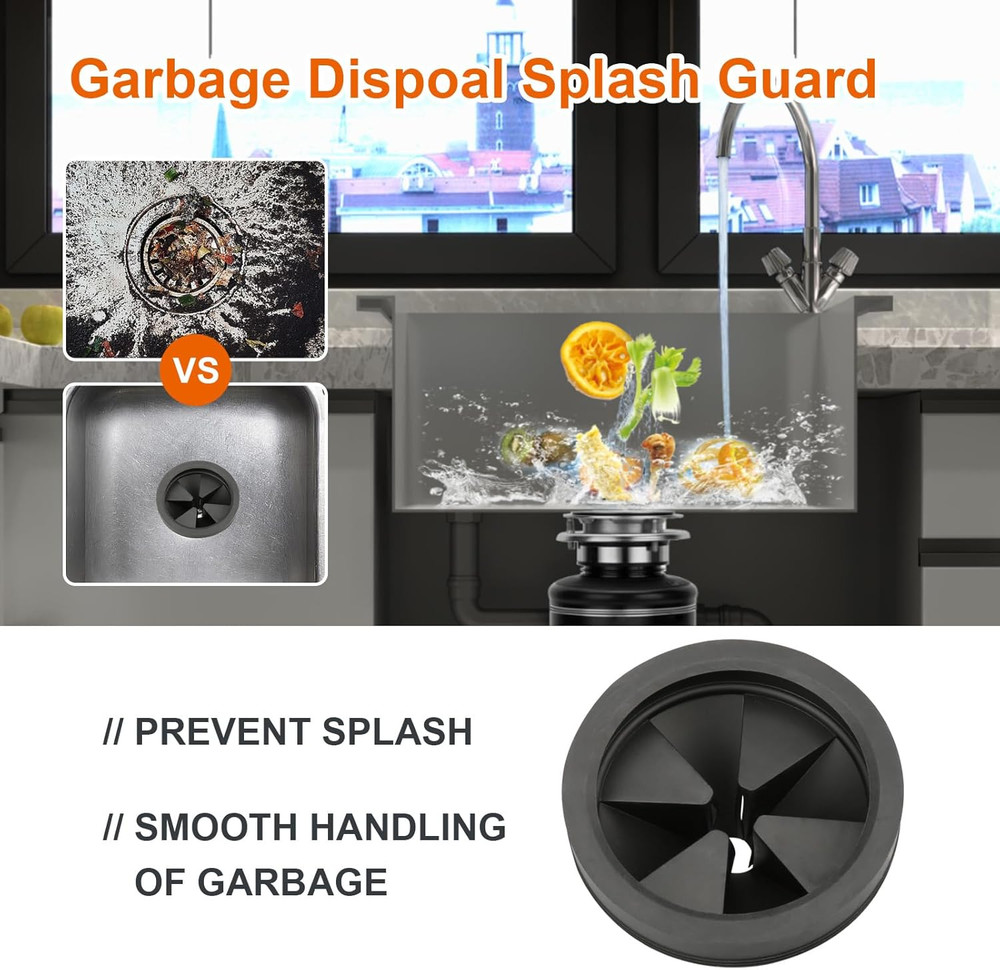 2 Pcs Garbage Disposal Splash Guard Sink Baffle, 3 1/8" Removable Garbage