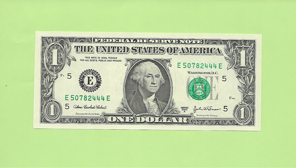 N1S .. 2003A ..UNCIRC $1 E 5078 2444 E .... 2003A $1 E-E NICE NOTE