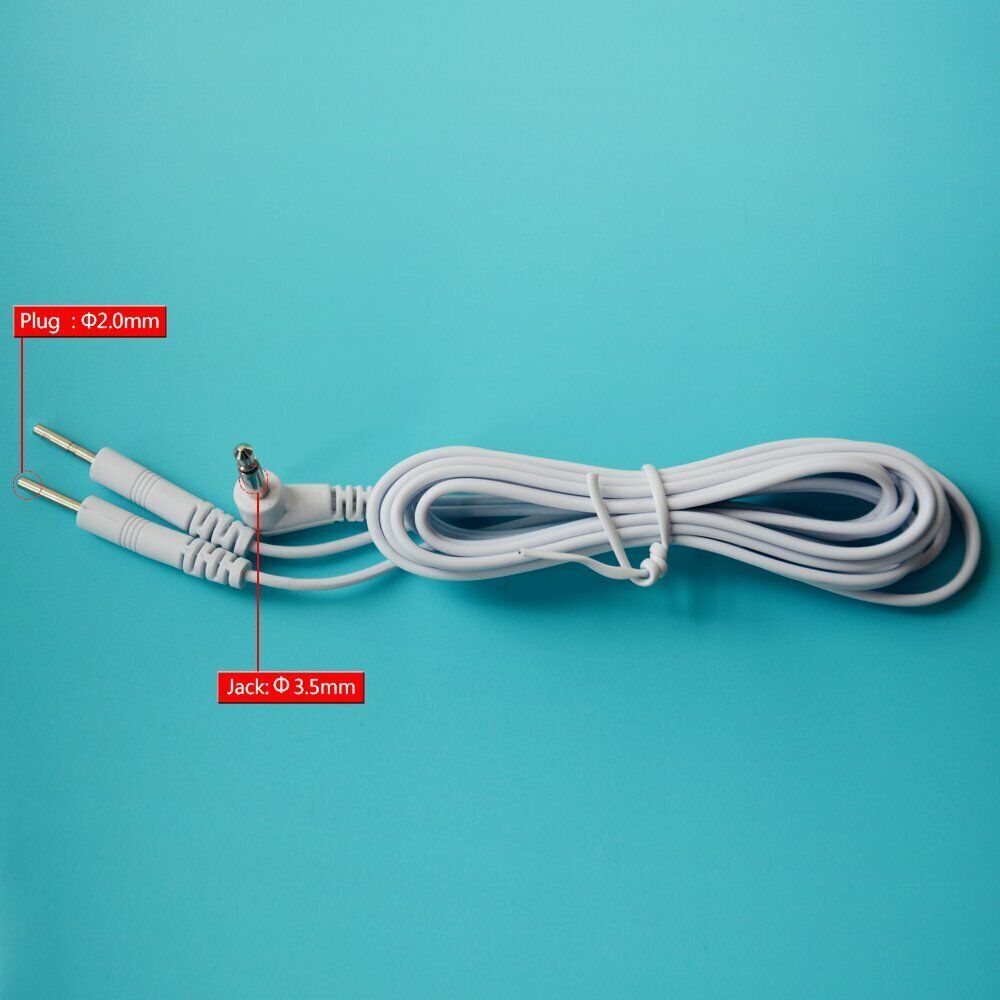 2pc 3.5mm Electrode Lead Wires Replacement Cables for Digital Massager TENS Unit