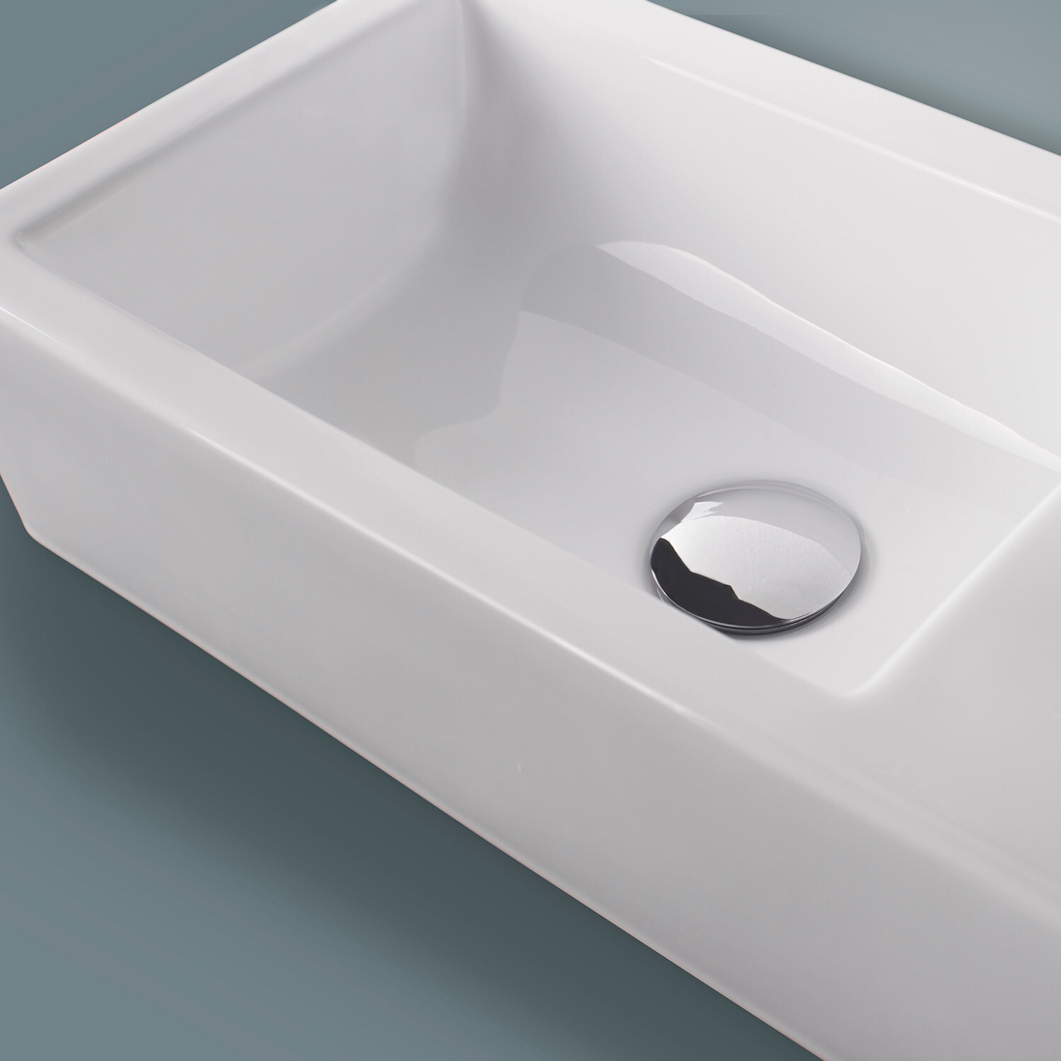 Wall Mount Bathroom Corner Sink Ceramic Vessel Small Sink w/ Faucet Drain White