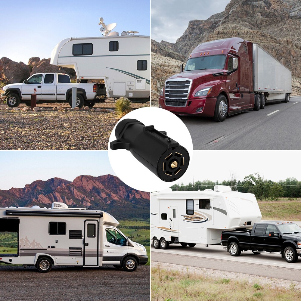 7 Pin Round RV Style Trailer Plug Connector Replacement 7 Way Plug Waterproof US