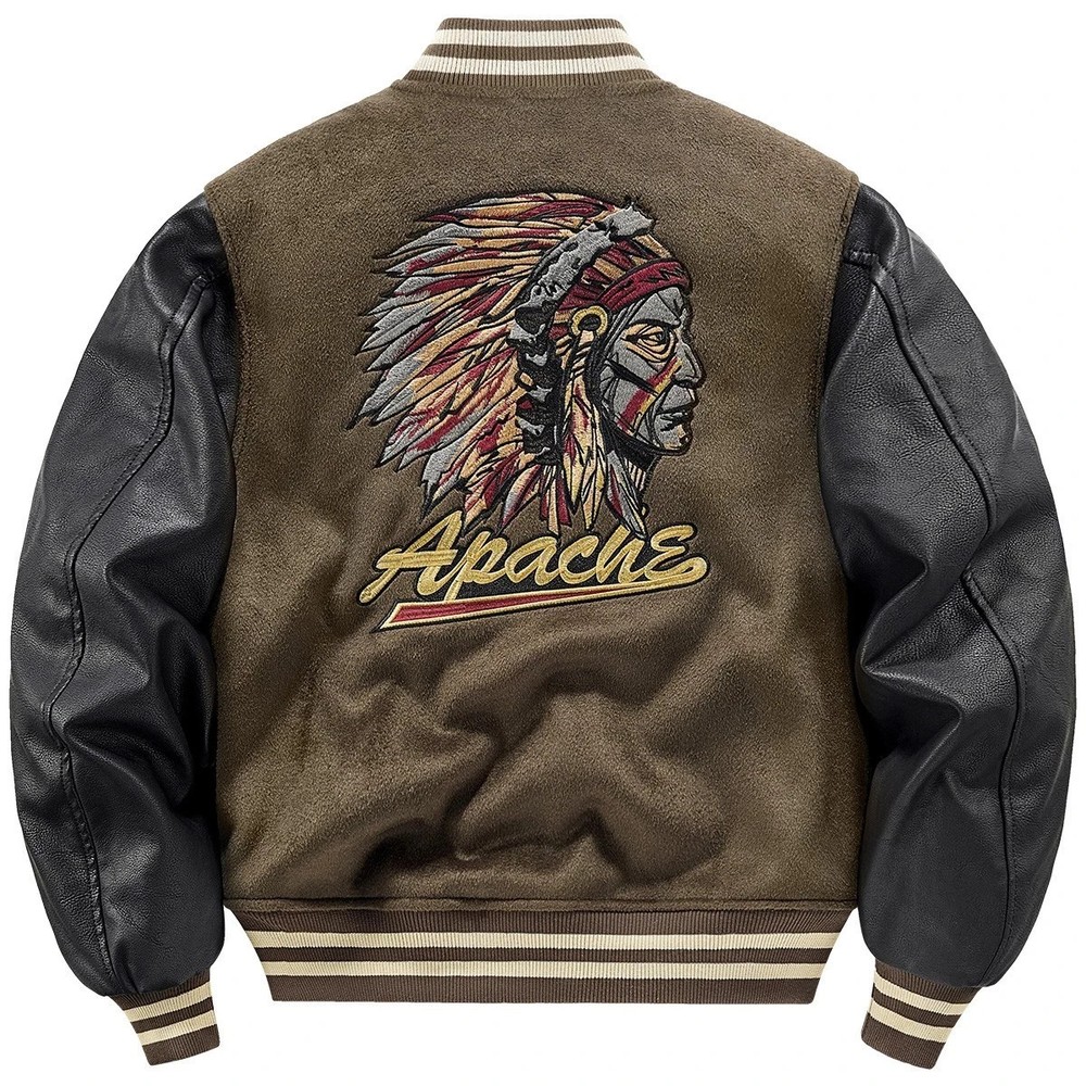 HOT Baseball Jacket Cotton Patchwork Wool Winter Thickened Embroidered Padded