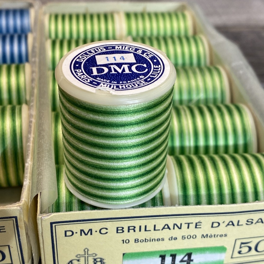 DMC Machine Embroidery Thread 5 Boxes 48 Spool Multi Color Blend #48, 114, 52, 9