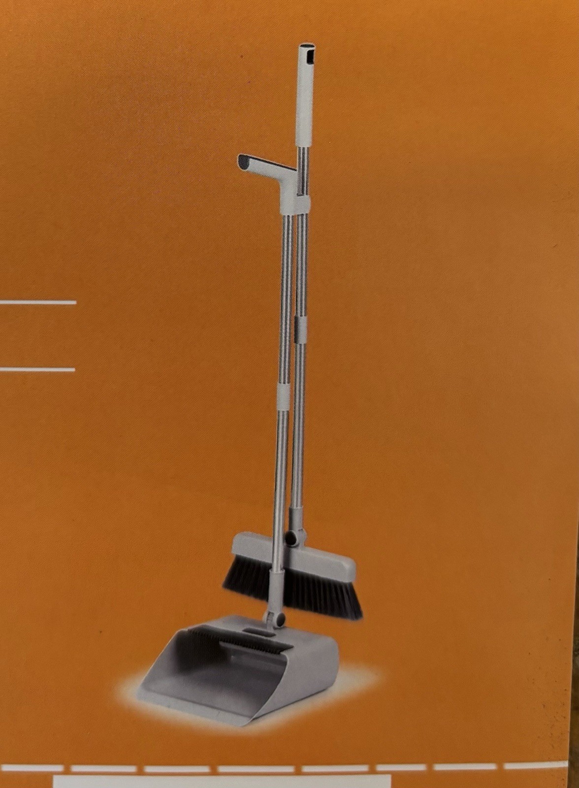 Long Handle Broom And Dustpan Set, 3 IN 1 Broom Dust Pan, Broom With Dustpan