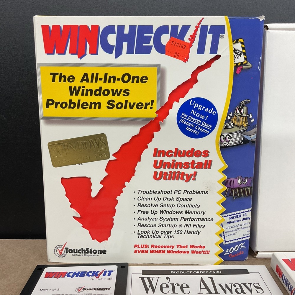 WinCheck It All-In-One Windows 3.1 Problem Solver 3.5” Disks Vintage Computing