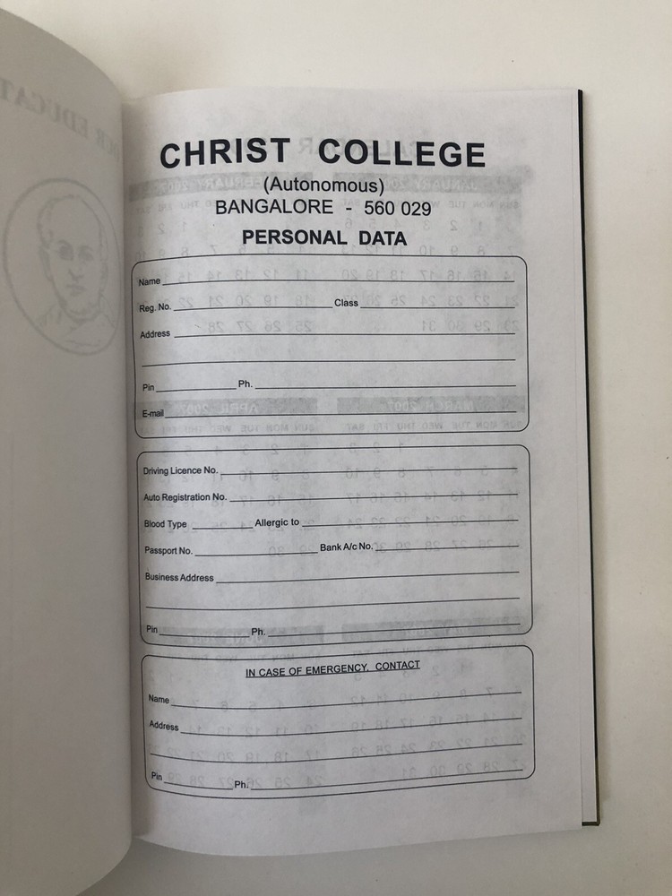 Christ College - Bangalore 2007 Notebook