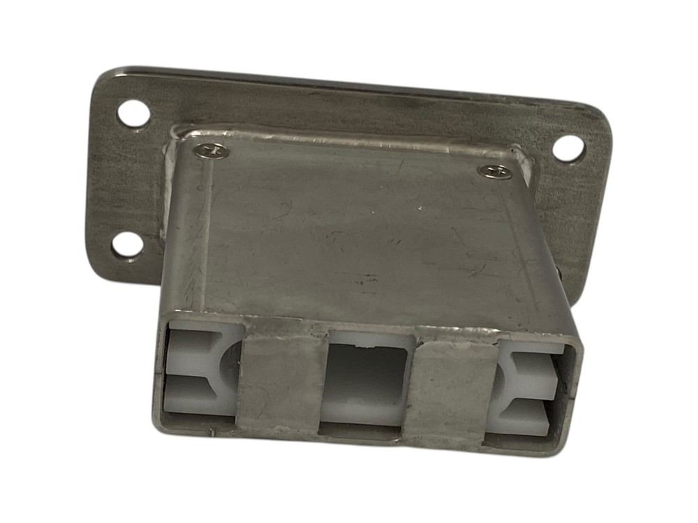 Universal Backrest Receiver/Receptacle with white plastic insert Stainless Steel