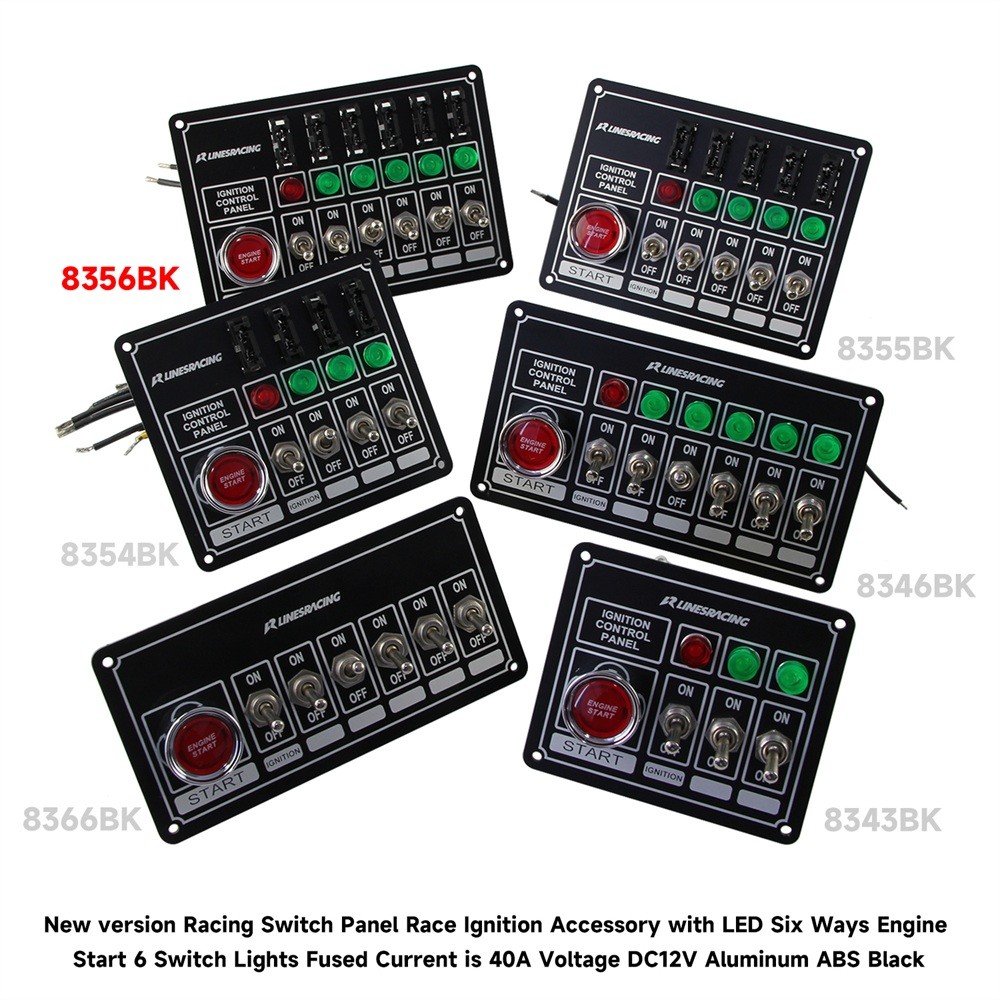 Racing Switch Panel Race Ignition Accessory Engine Start 6 Switch Lights Fused