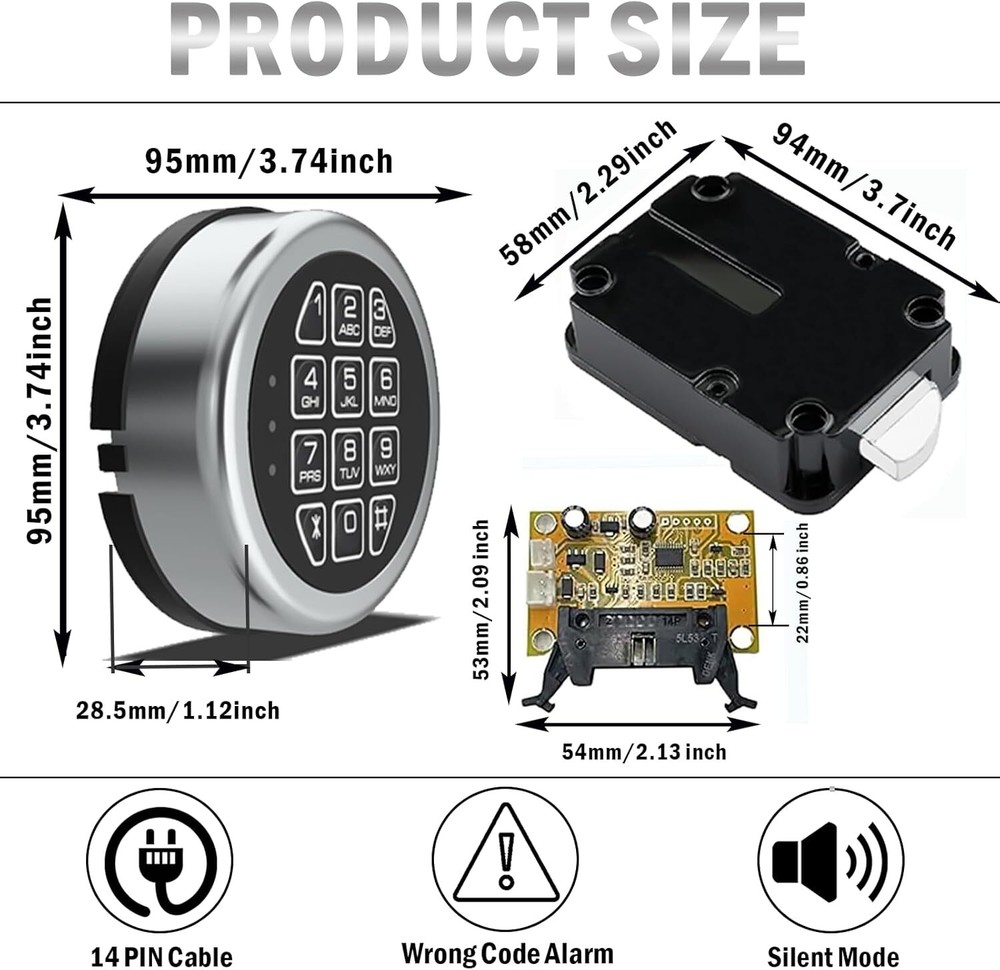 Gun Safe Lock Replacement Swingbolt Lock Chrome Digital Keypad Safe Lock
