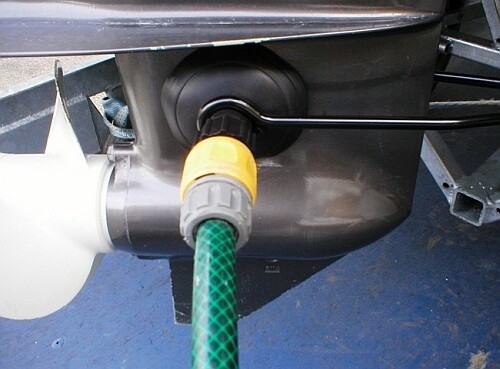 Boat, Outboard Universal Round Ear Muff Motor Flusher, Lower Unit, Drive Flush