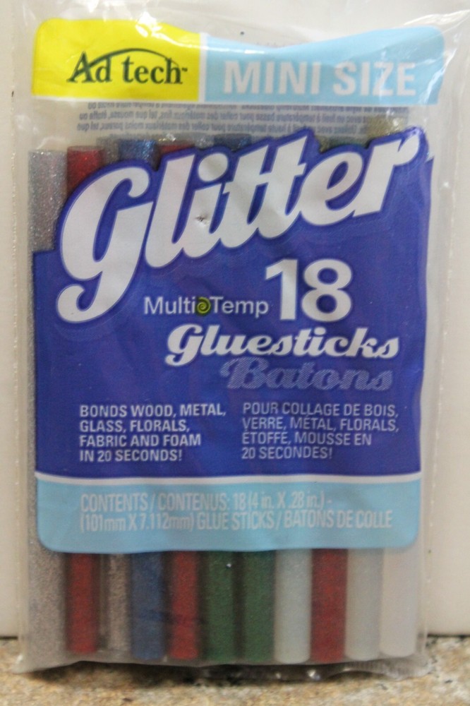 Glitter GLUE STICK Ad-tech mini size, 18 count 4"x.28") NEW