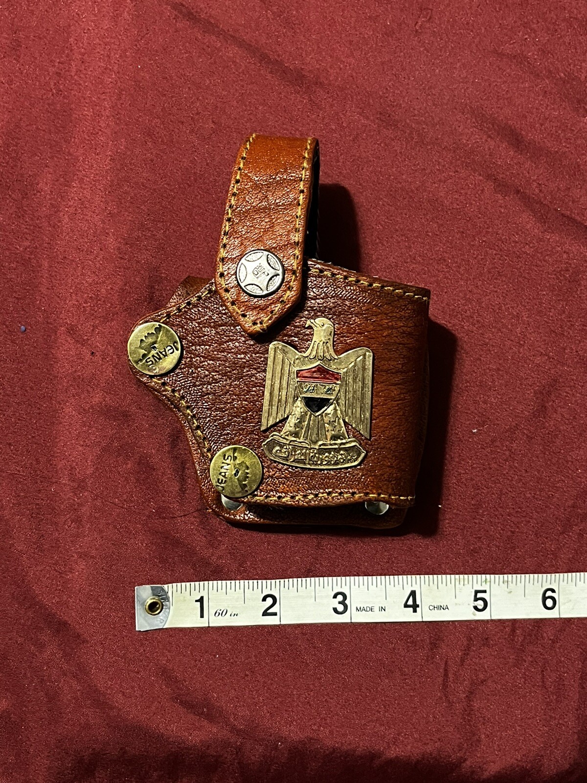 Iraqi Leather Brown holster With Iraqi Metal Eagle Emblem