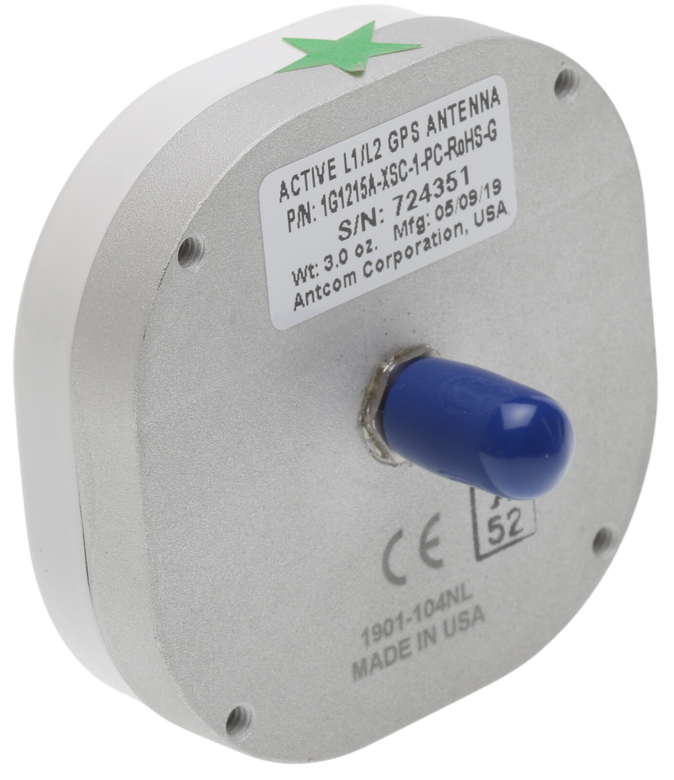 2 Inch GPS Antenna L1/L2 33dB Gain 3.3V 5V 12V or 24V Power SMA Connector - NEW