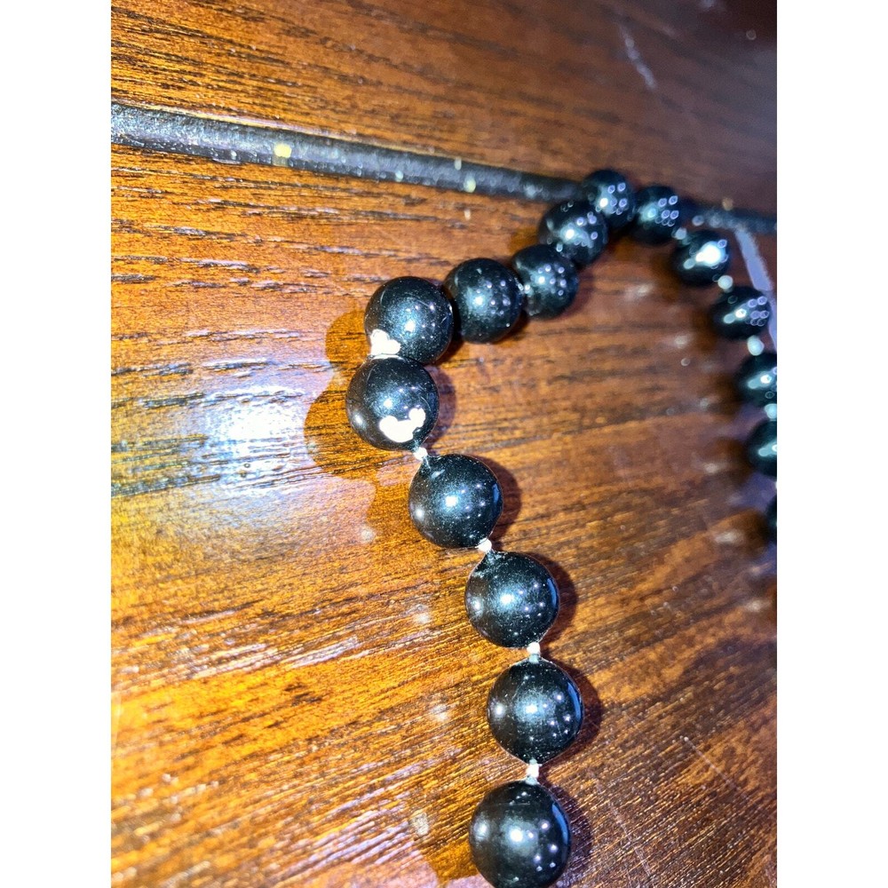 Black Distressed Beaded 24.25' Length Necklace!