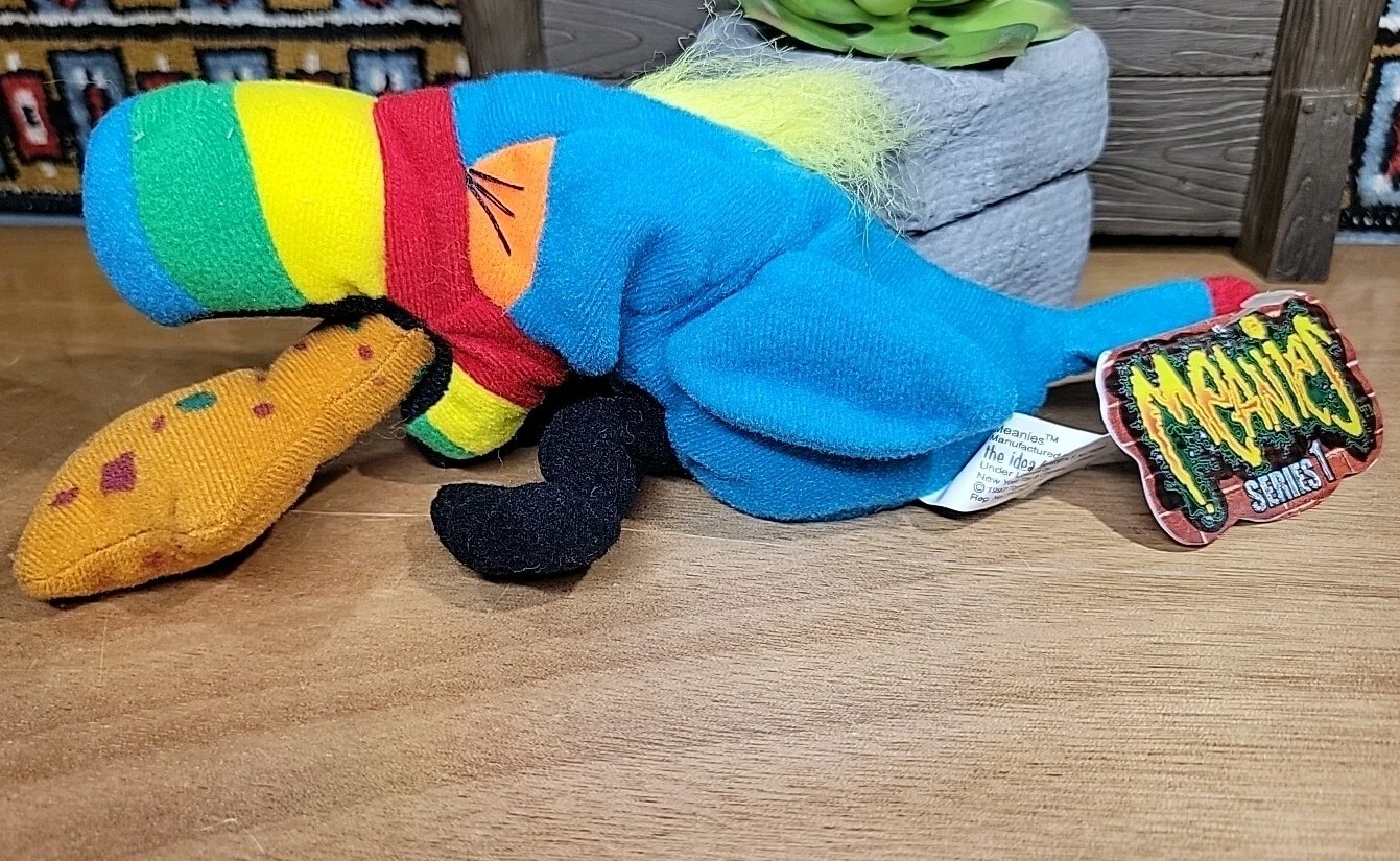 MEANIES BEANBAG PLUSH SERIES 1 Hurley the Pukin' Toucan IDEA FACTORY 1997 New