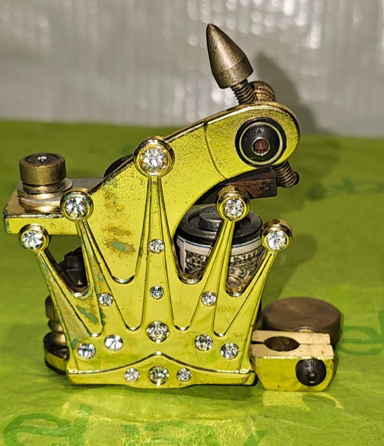 Vintage & Rare Custom CROWN Brass Frame Tattoo Machine (unTested)