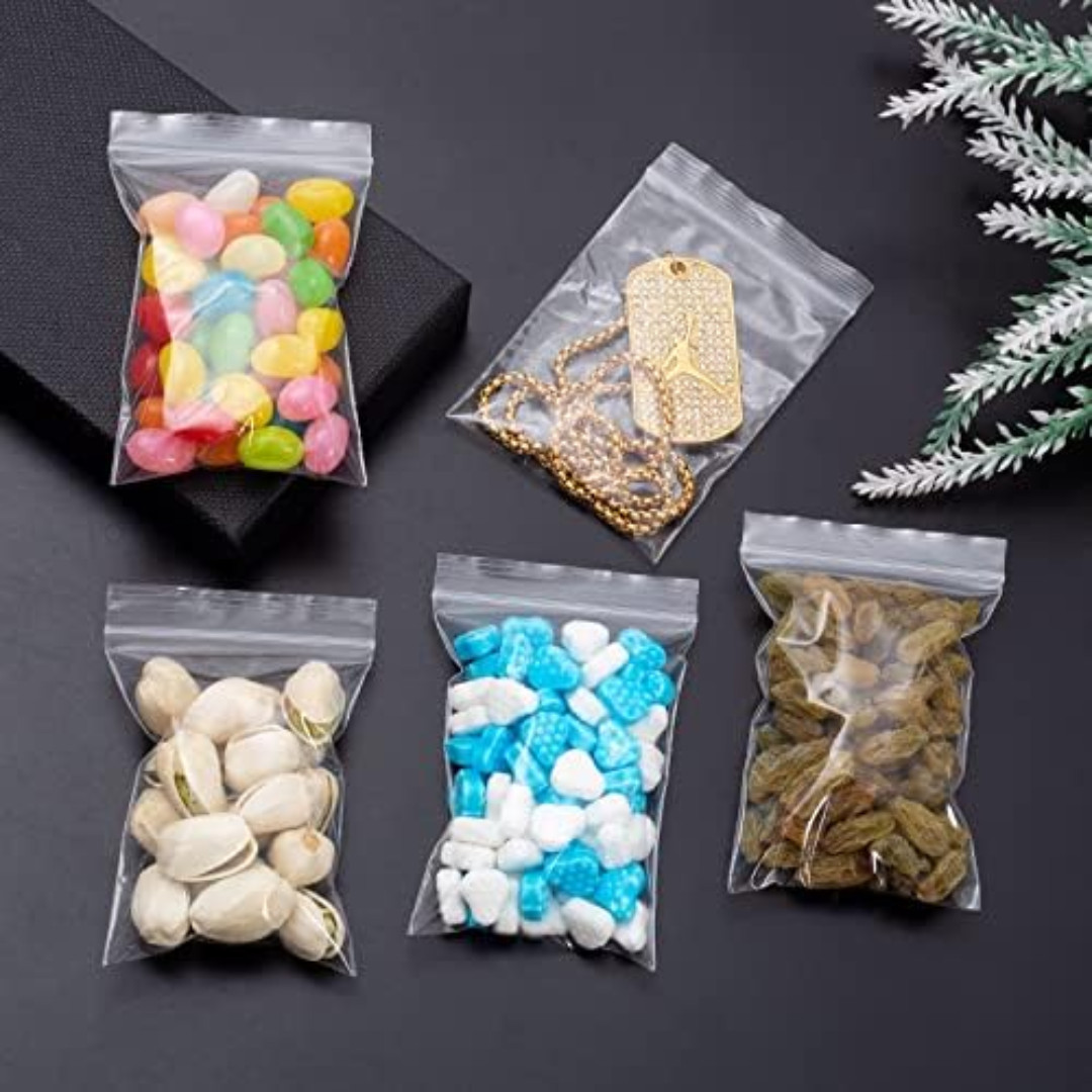 400 Small Plastic Bags Mini Baggies 4 Assorted Sizes Jewelry Clear Zip Seal Pill