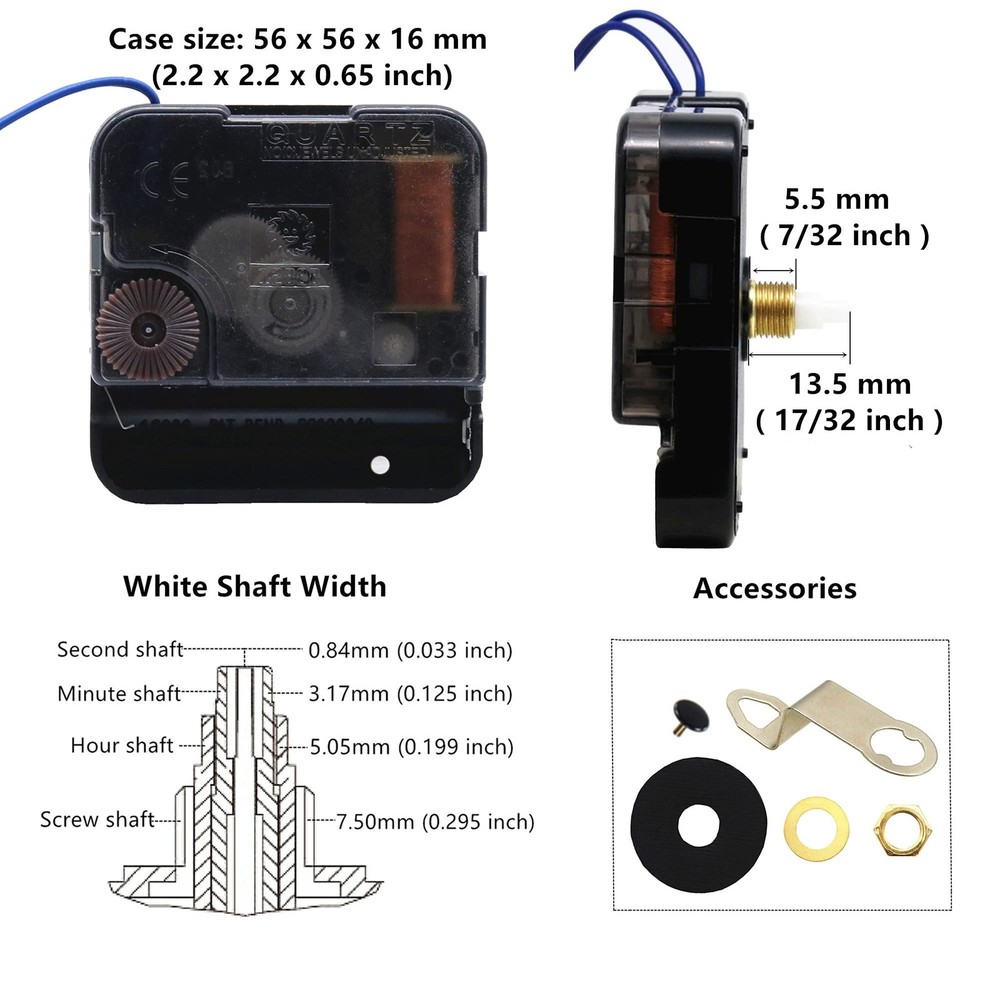 Step Quartz Movement Repair Part with Hour Trigger Switch, 7/64 Dial Thickness