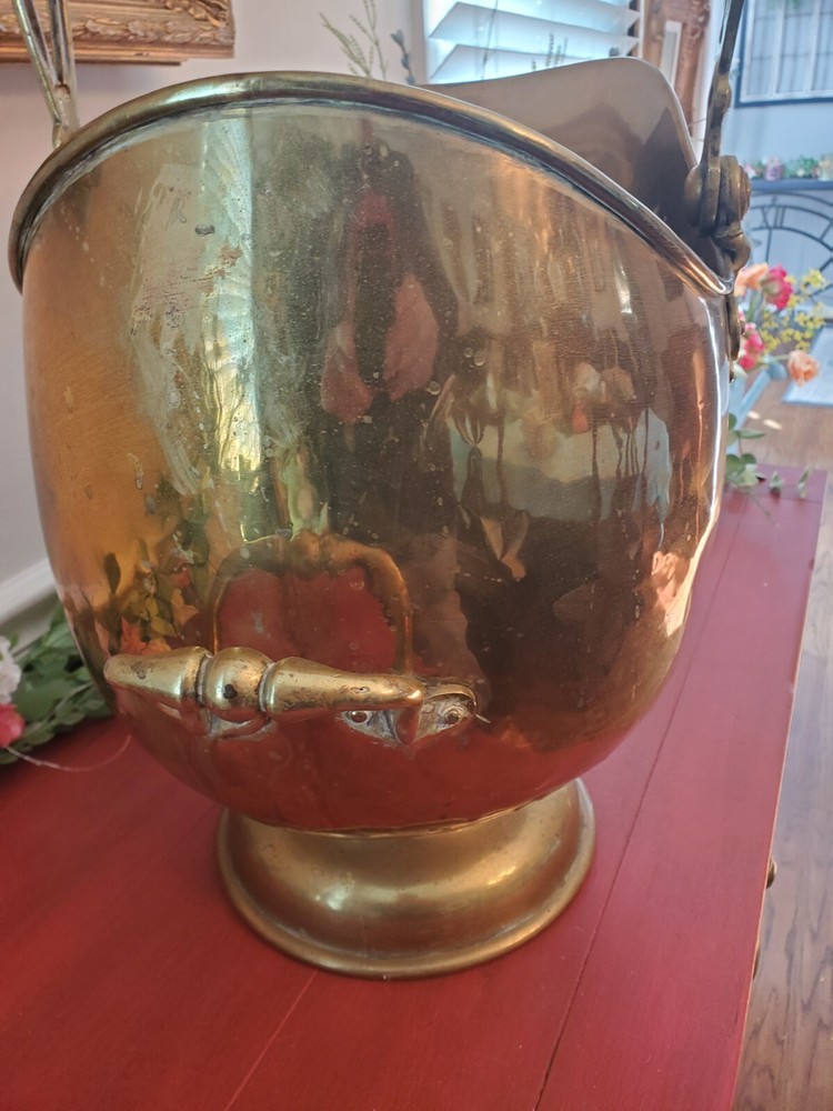 Antique English Helmet Coal Scuttle
