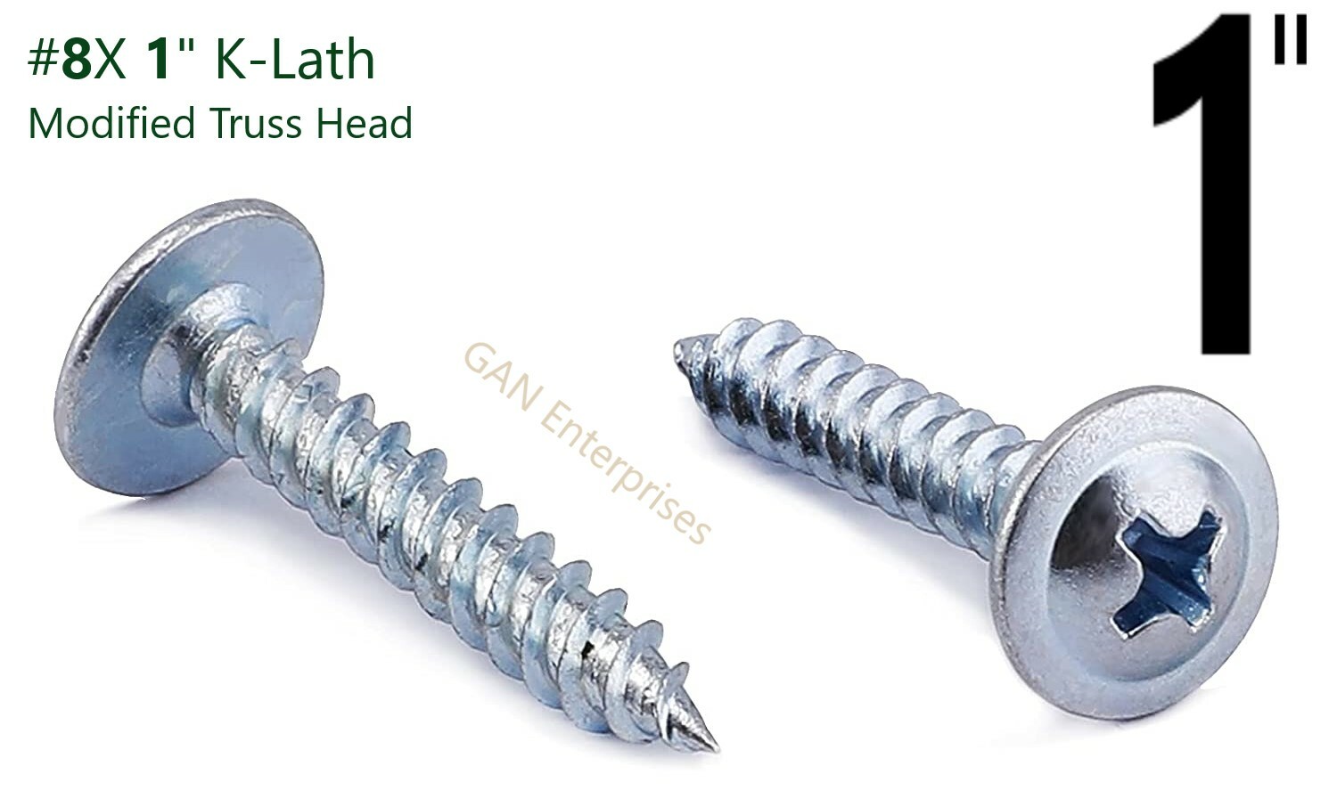 Modified Truss Head Phillips Self piercing sharp point screws #8 x 1/2"- 3" Zinc