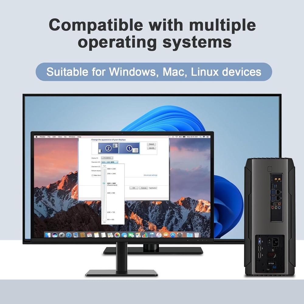 2pcs 4K DisplayPort Headless Ghost Display Emulator - Blue Light - PC Dummy Plug