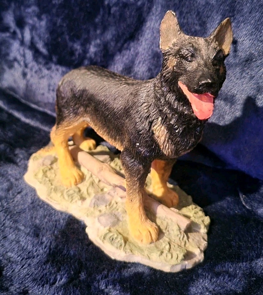 Vintage German Shepherd Standing in the Woods Figurine