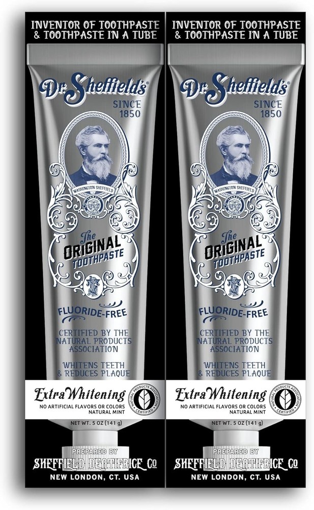 Dr. Sheffield’s Certified Natural Toothpaste (Extra-Whitening)  -  (2-Pack)