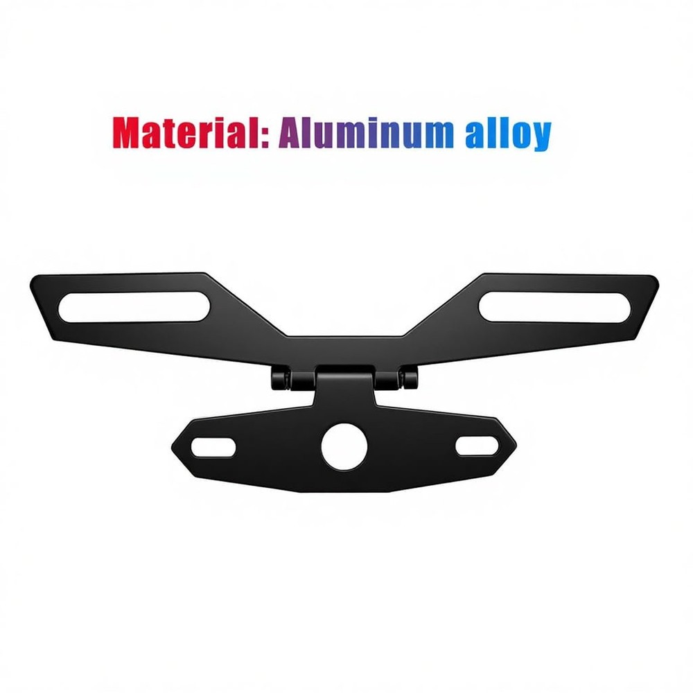 Universal Motorcycle License Plate Bracket, Adjustable Folding Mount Holder w...