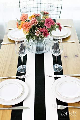 Striped Table Runner Black Table Runner Classic Modern 48'' Black Striped