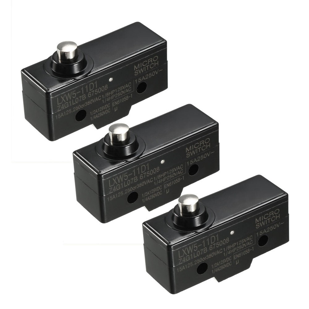 3Pcs LXW5-11D1 Short Reed Snap Button Lever Type Micro Limit Switches
