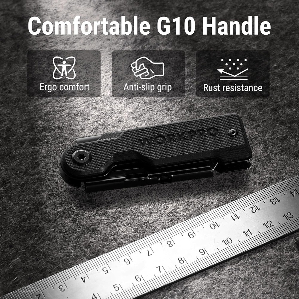 WORKPRO Folding Utility Knife with 10 Extra SK5 Blades, EDC Razor Sharp Knife wi