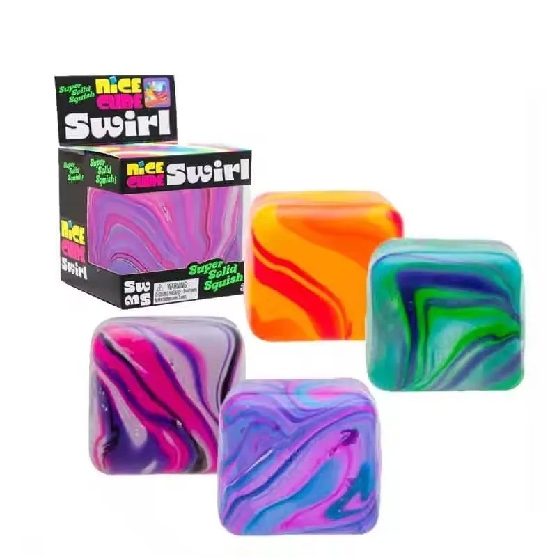 Schylling Needoh Swirl Nice Cube Sensory Toy with a Super Solid Squish